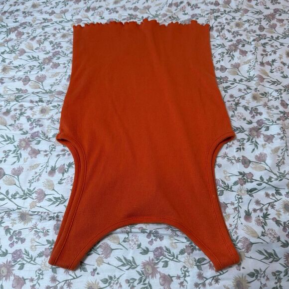 Express Orange Sequin Ribbed Coast Tank Top S - Picture 4 of 4